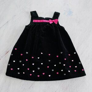 Gymboree Heart Print Velvet Dress Size 2T